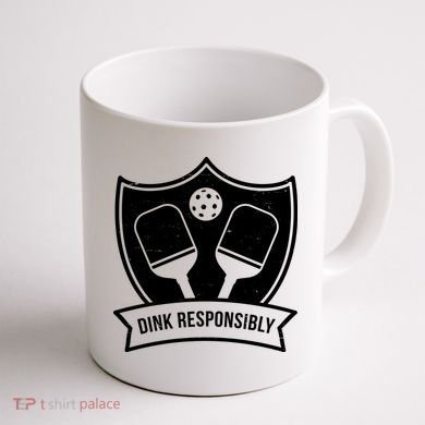 Dink Responsibly Funny Pickleball Coffee Mug back