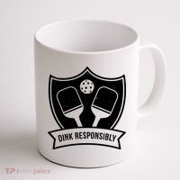 Dink Responsibly Funny Pickleball Coffee Mug thumb 1