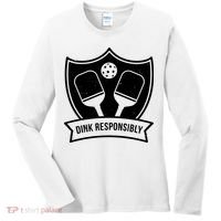 Dink Responsibly Funny Pickleball Women's Long Sleeve Shirt thumb 0