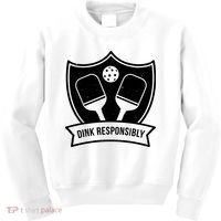 Dink Responsibly Funny Pickleball Kids Sweatshirt thumb 0