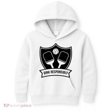 Dink Responsibly Funny Pickleball Kids Hoodie