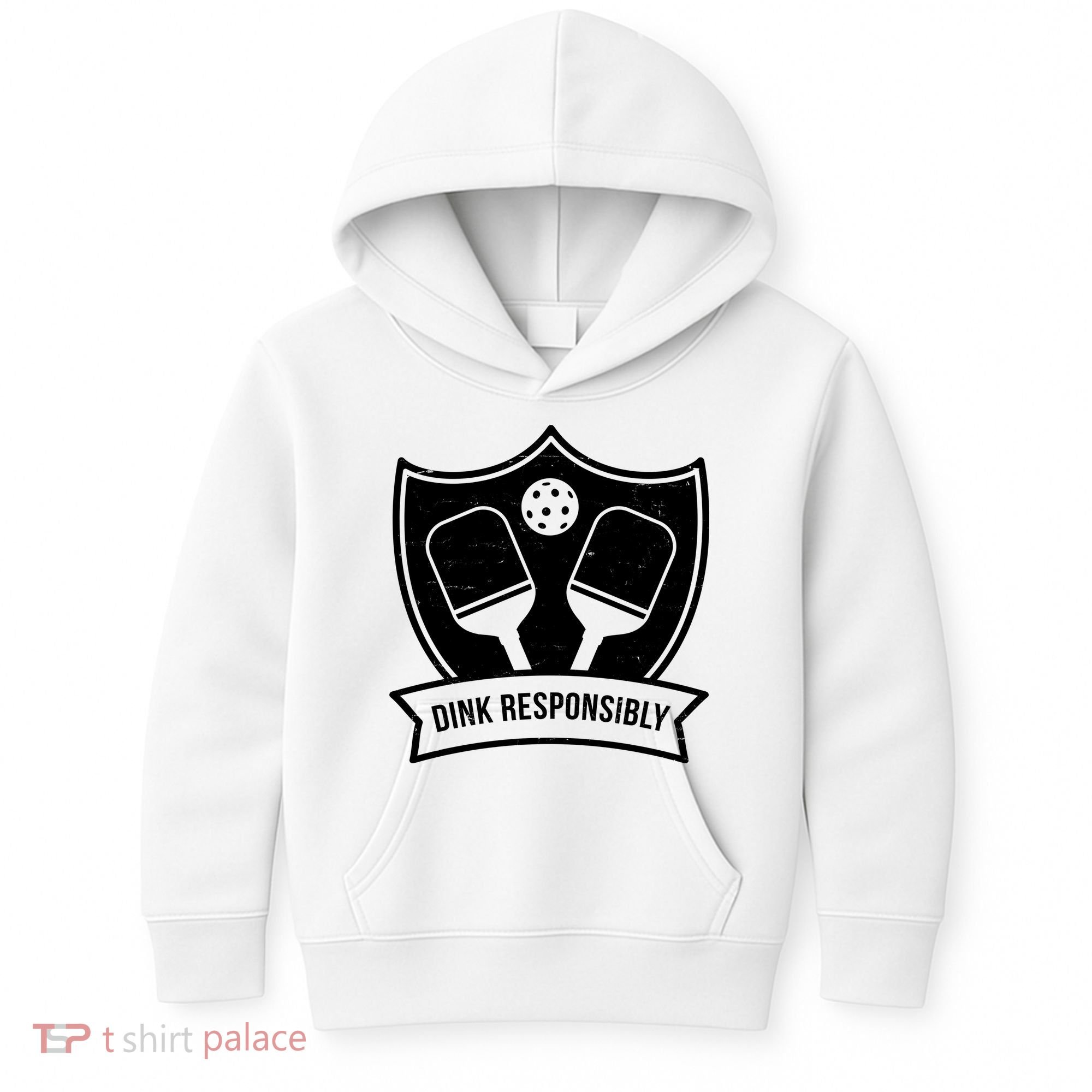 Dink Responsibly Funny Pickleball Kids Hoodie