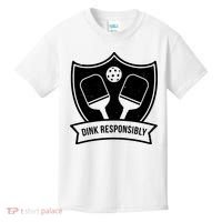 Dink Responsibly Funny Pickleball Kids T-Shirt thumb 0