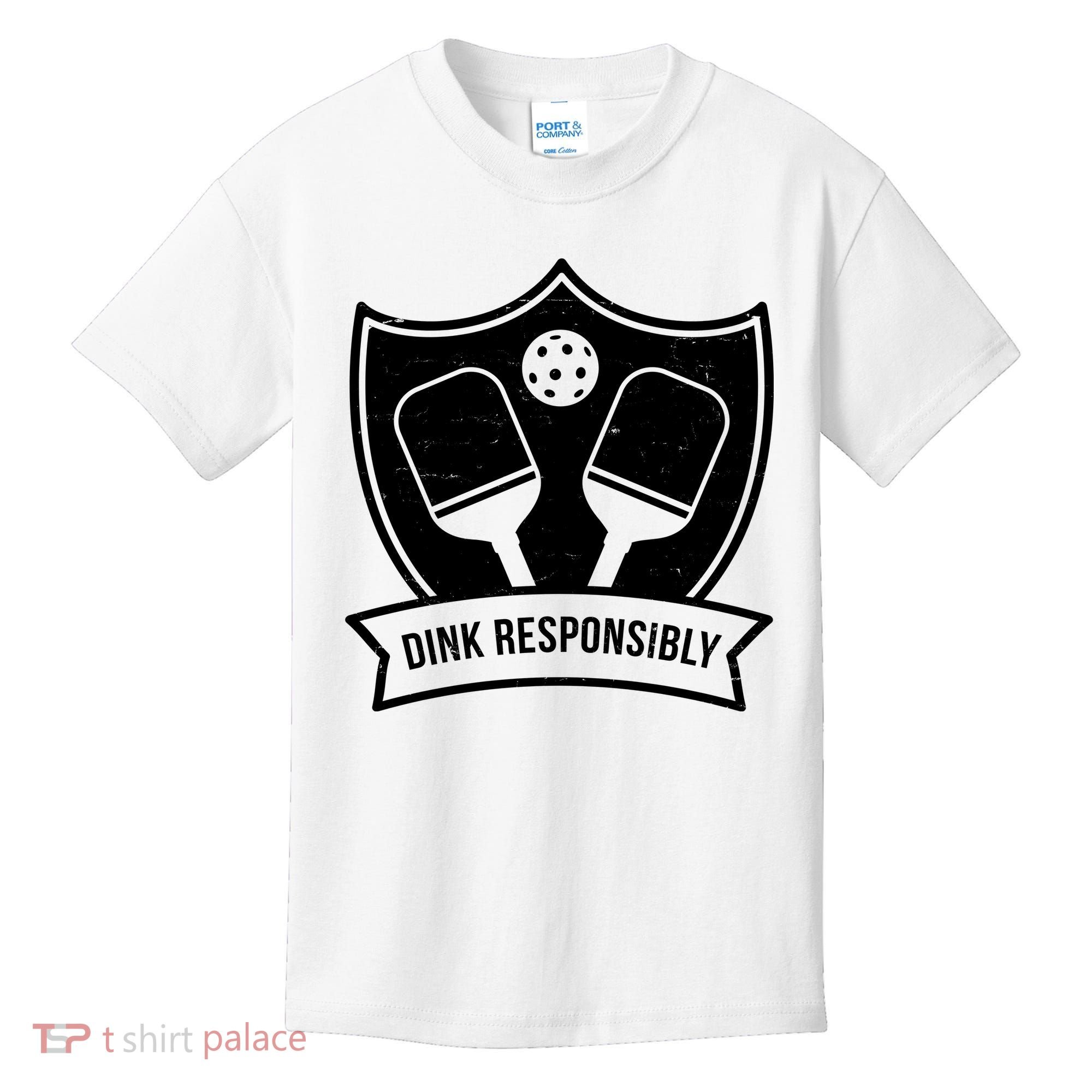 Dink Responsibly Funny Pickleball Kids T-Shirt