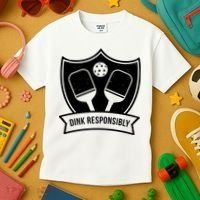 Dink Responsibly Funny Pickleball Kids T-Shirt thumb 3