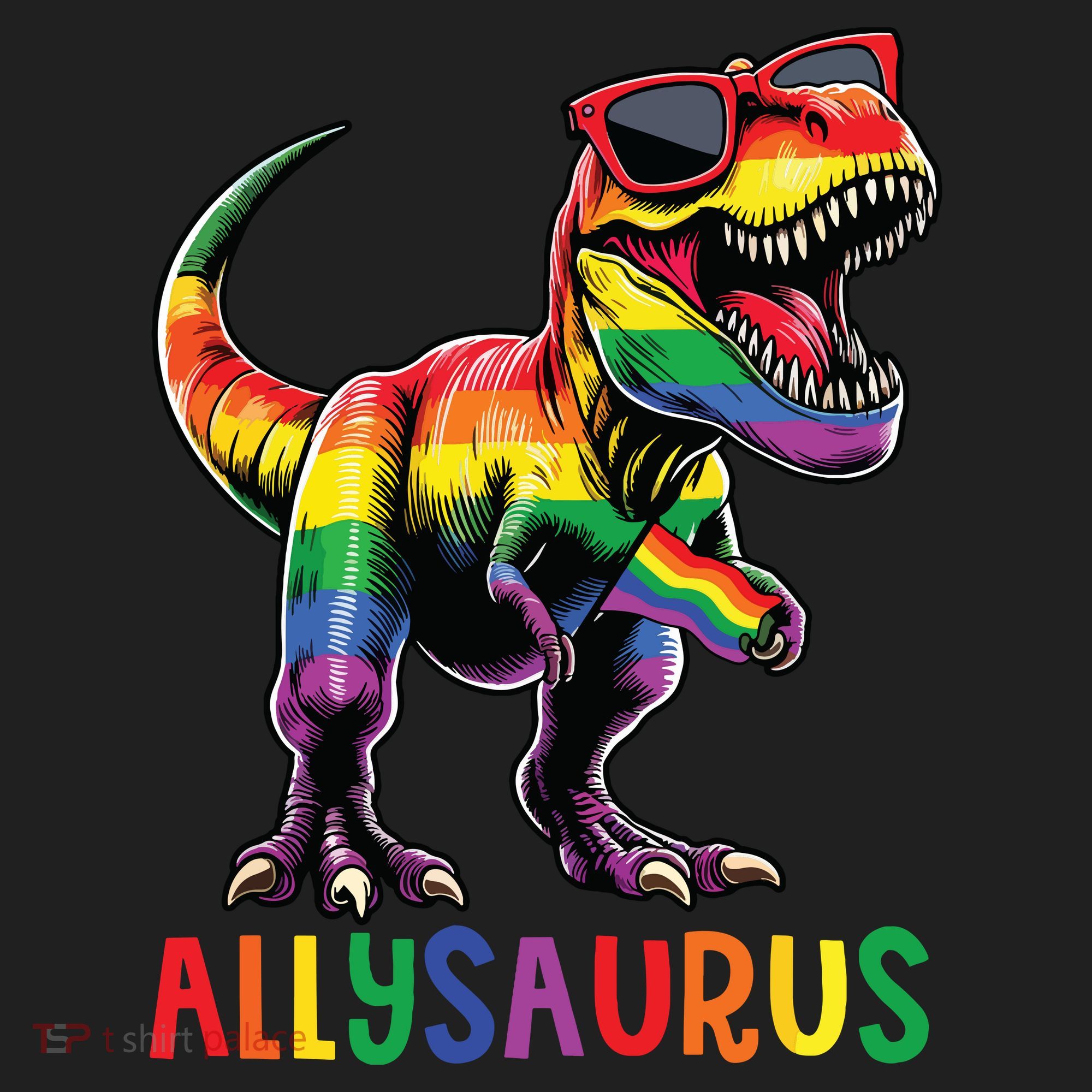 Dinosaur Rainbow Flag Ally Lgbt Allysaurus Lgbt Pride Women's Sweatshirt