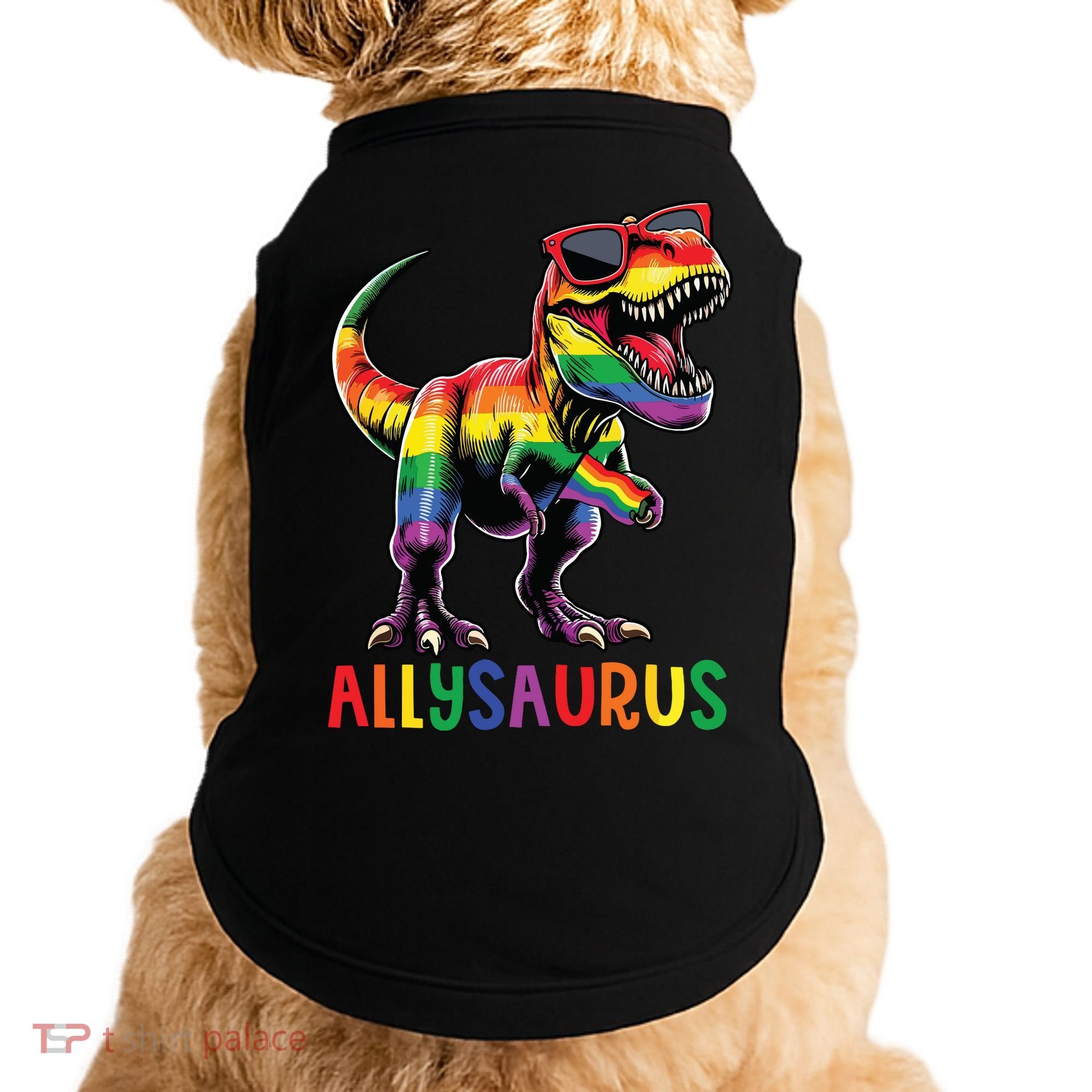 Dinosaur Rainbow Flag Ally Lgbt Allysaurus Lgbt Pride Doggie Tank
