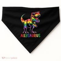 Dinosaur Rainbow Flag Ally Lgbt Allysaurus Lgbt Pride USA-Made Doggie Bandana thumb 0