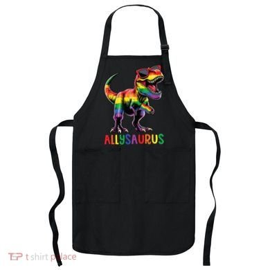 Dinosaur Rainbow Flag Ally Lgbt Allysaurus Lgbt Pride Apron