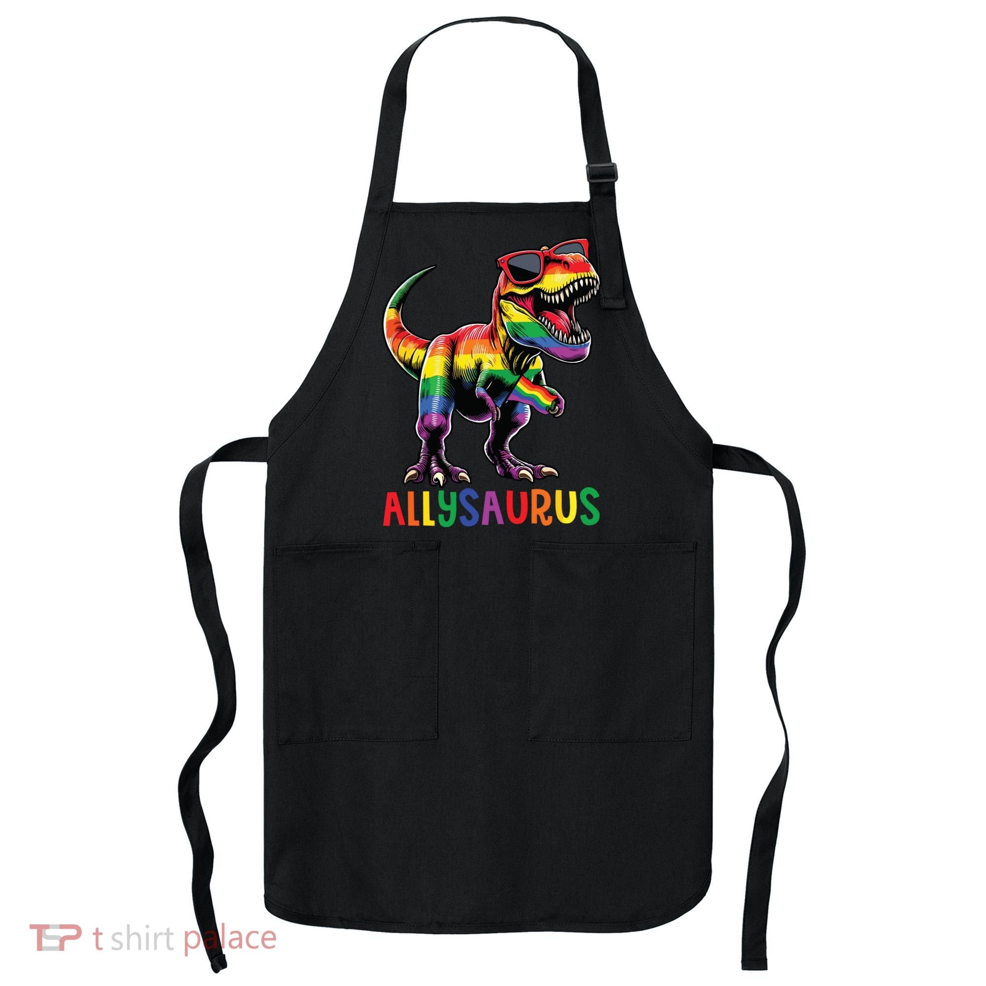 Dinosaur Rainbow Flag Ally Lgbt Allysaurus Lgbt Pride Apron