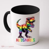 Dinosaur Rainbow Flag Ally Lgbt Allysaurus Lgbt Pride Coffee Mug thumb 0