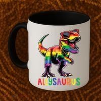 Dinosaur Rainbow Flag Ally Lgbt Allysaurus Lgbt Pride Coffee Mug thumb 2