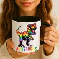Dinosaur Rainbow Flag Ally Lgbt Allysaurus Lgbt Pride Coffee Mug thumb 3