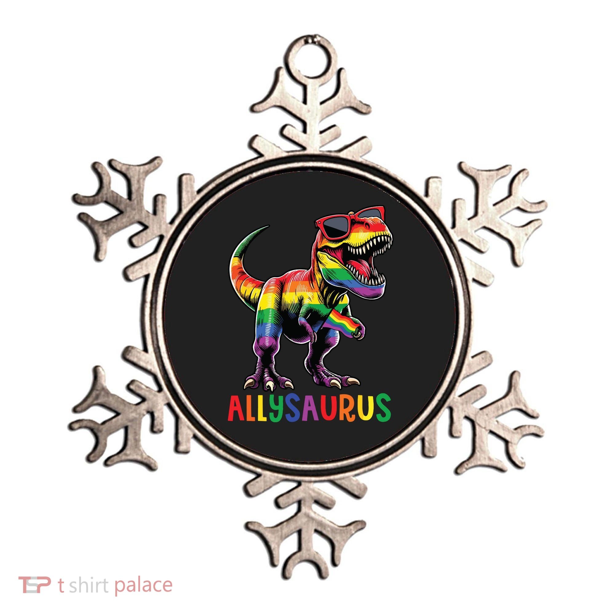 Dinosaur Rainbow Flag Ally Lgbt Allysaurus Lgbt Pride Ornament