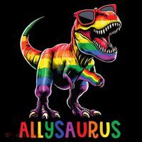 Dinosaur Rainbow Flag Ally Lgbt Allysaurus Lgbt Pride Ornament thumb 1