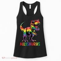 Dinosaur Rainbow Flag Ally Lgbt Allysaurus Lgbt Pride Women's Tank Top thumb 0