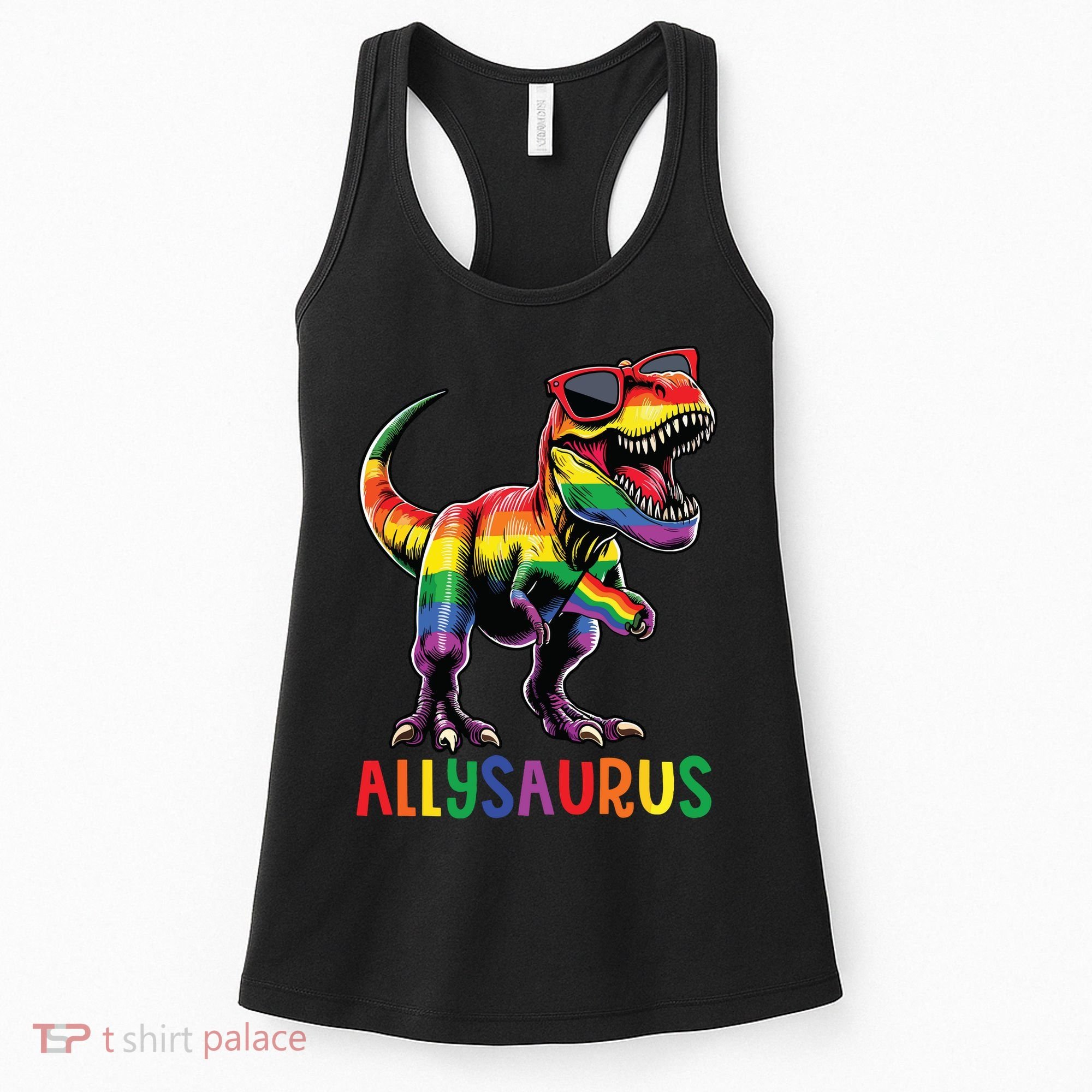 Dinosaur Rainbow Flag Ally Lgbt Allysaurus Lgbt Pride Women's Tank Top