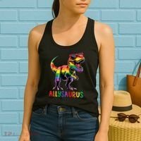 Dinosaur Rainbow Flag Ally Lgbt Allysaurus Lgbt Pride Women's Tank Top thumb 2