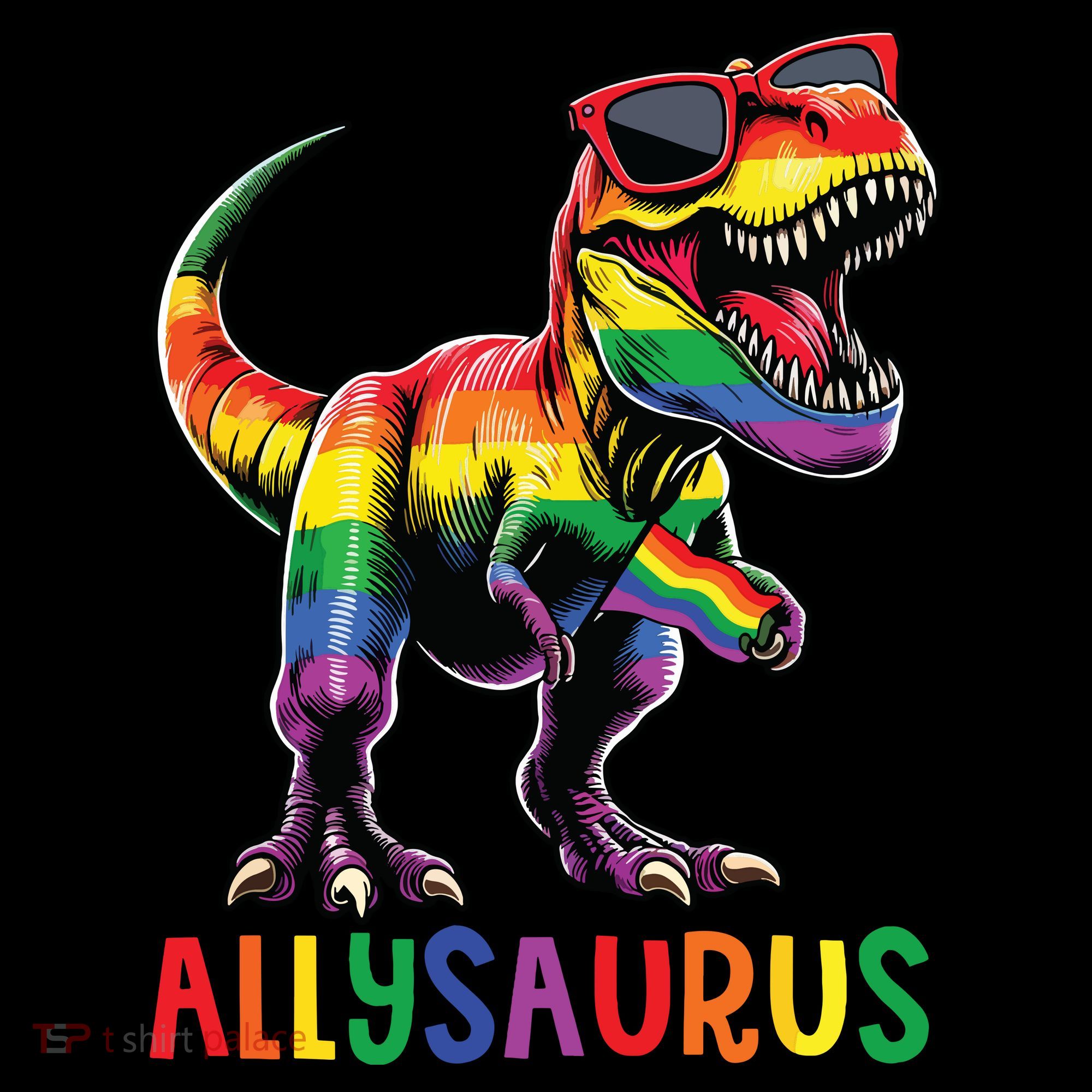 Dinosaur Rainbow Flag Ally Lgbt Allysaurus Lgbt Pride Baby Bodysuit