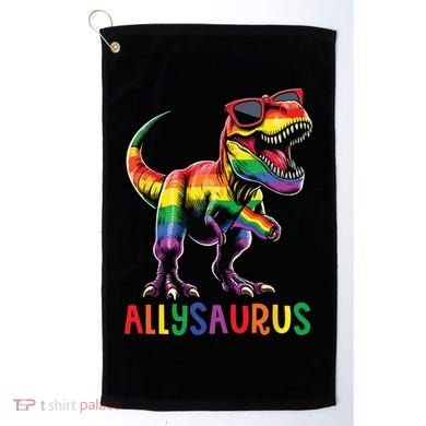 Dinosaur Rainbow Flag Ally Lgbt Allysaurus Lgbt Pride Golf Towel