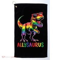 Dinosaur Rainbow Flag Ally Lgbt Allysaurus Lgbt Pride Golf Towel thumb 0