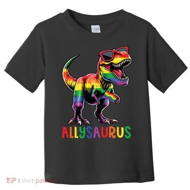 Dinosaur Rainbow Flag Ally Lgbt Allysaurus Lgbt Pride Toddler T-Shirt