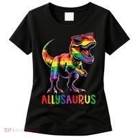 Dinosaur Rainbow Flag Ally Lgbt Allysaurus Lgbt Pride Women's T-Shirt thumb 0