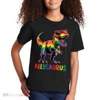 Dinosaur Rainbow Flag Ally Lgbt Allysaurus Lgbt Pride Kids T-Shirt thumb 2