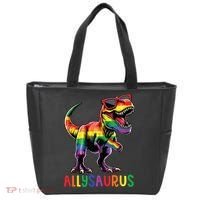 Dinosaur Rainbow Flag Ally Lgbt Allysaurus Lgbt Pride Tote Bag thumb 0