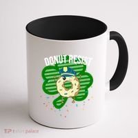 Donut Resist Funny Police Officer Irish St Patricks Day Meme Gift Coffee Mug thumb 1