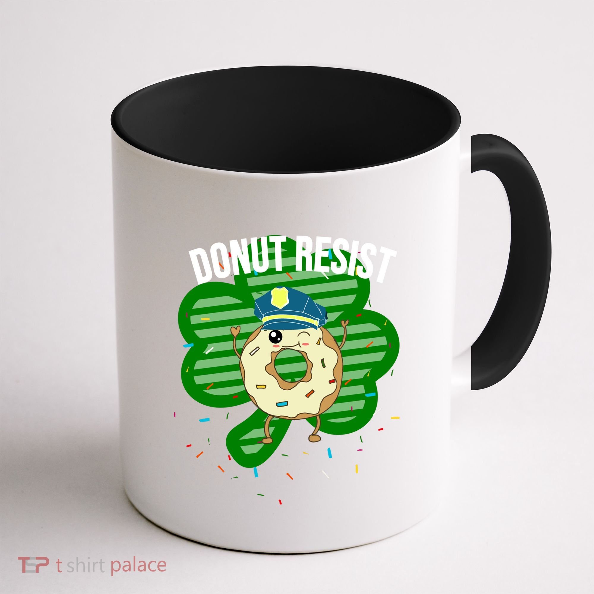 Donut Resist Funny Police Officer Irish St Patricks Day Meme Gift Coffee Mug