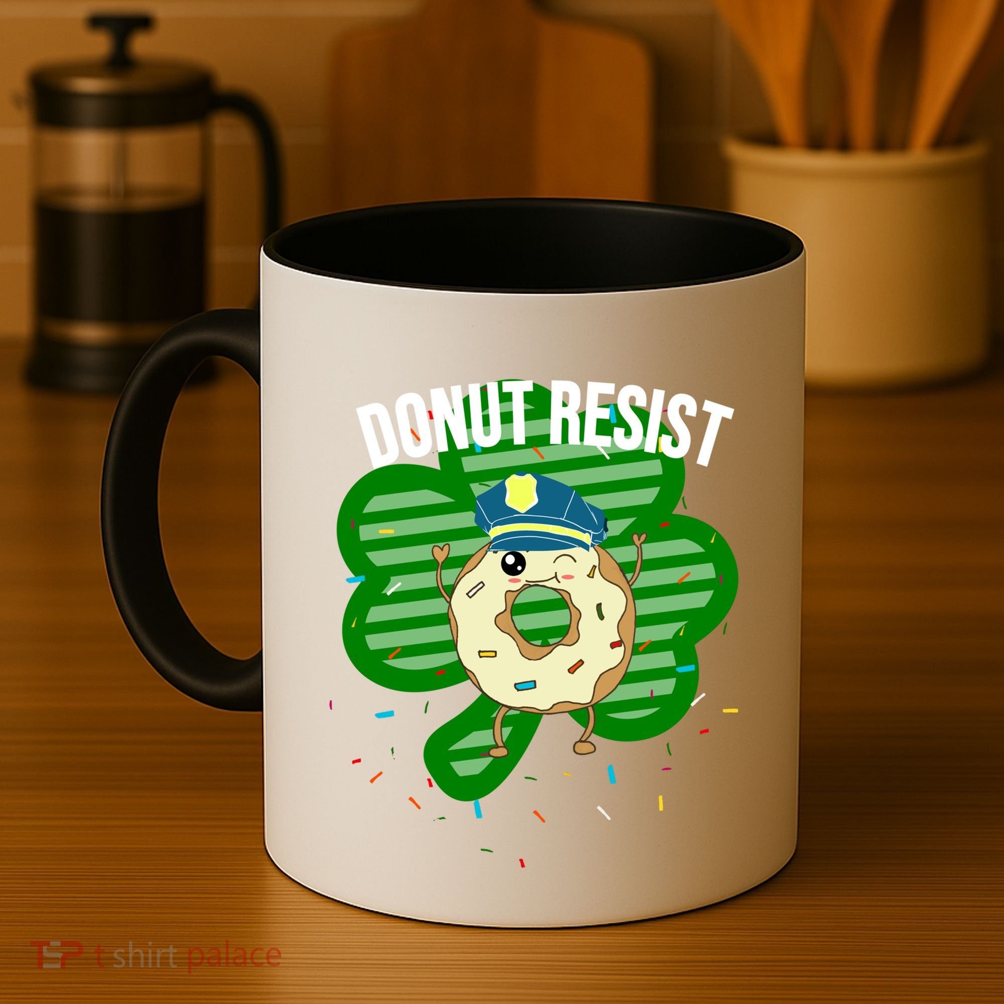 Donut Resist Funny Police Officer Irish St Patricks Day Meme Gift Coffee Mug