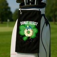 Donut Resist Funny Police Officer Irish St Patricks Day Meme Gift Golf Towel thumb 2
