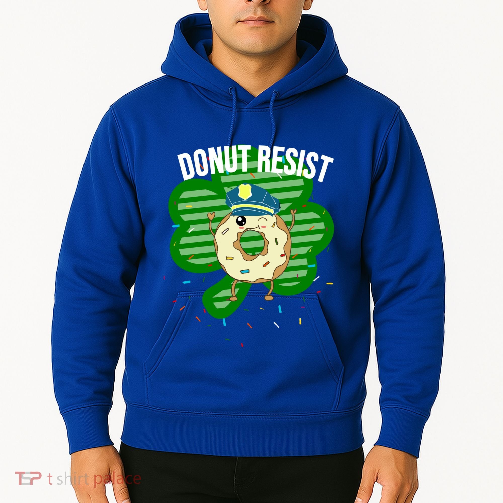Donut Resist Funny Police Officer Irish St Patricks Day Meme Gift Hoodie