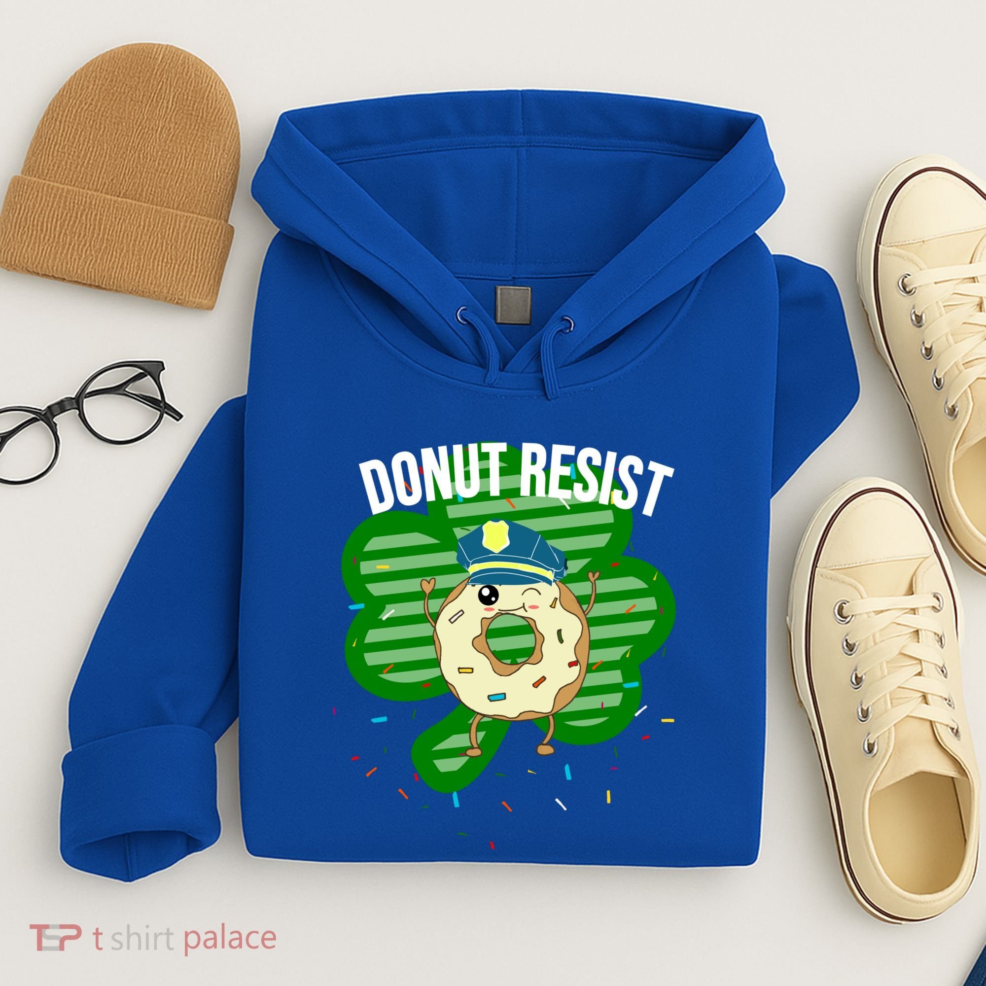 Donut Resist Funny Police Officer Irish St Patricks Day Meme Gift Hoodie