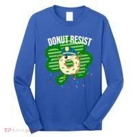 Donut Resist Funny Police Officer Irish St Patricks Day Meme Gift Long Sleeve Shirt thumb 0
