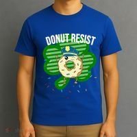 Donut Resist Funny Police Officer Irish St Patricks Day Meme Gift T-Shirt thumb 3