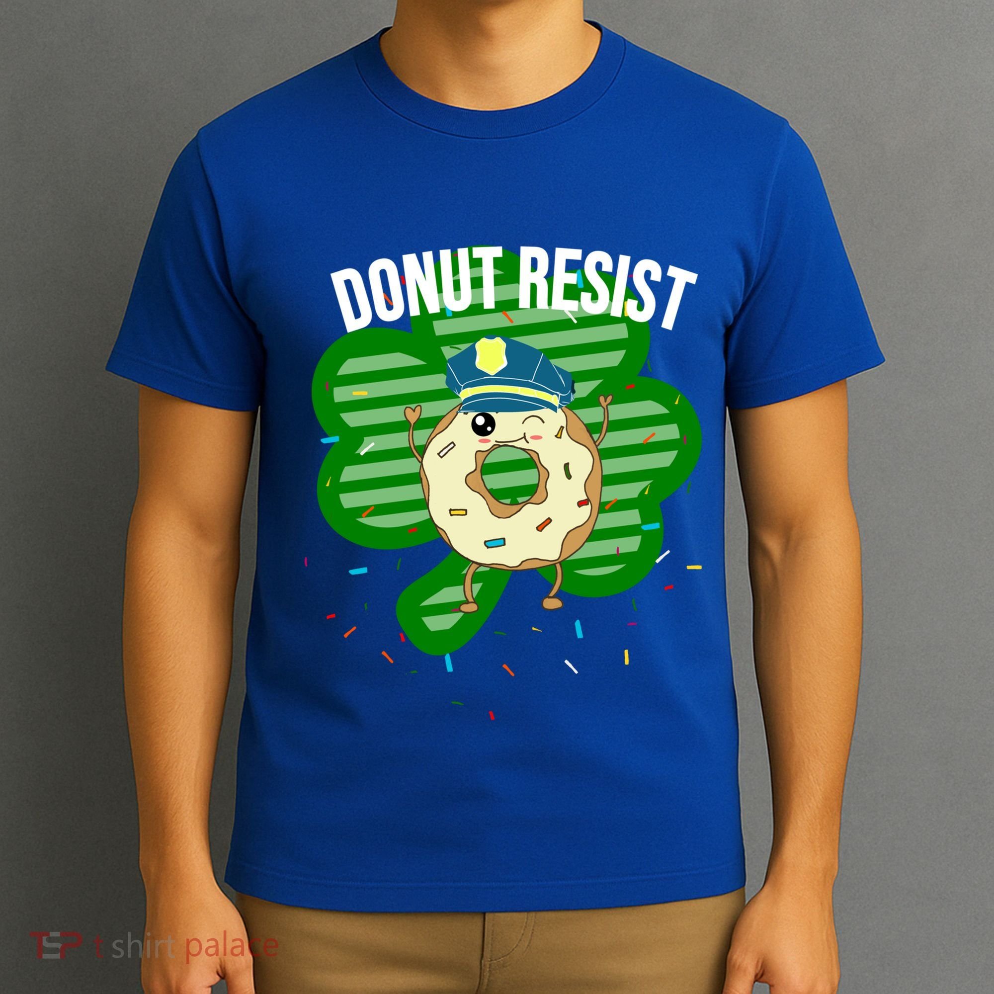Donut Resist Funny Police Officer Irish St Patricks Day Meme Gift T-Shirt