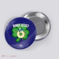 Donut Resist Funny Police Officer Irish St Patricks Day Meme Gift Button thumb 0
