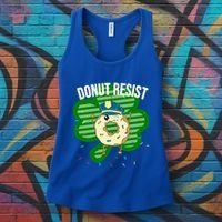 Donut Resist Funny Police Officer Irish St Patricks Day Meme Gift Women's Tank Top thumb 3