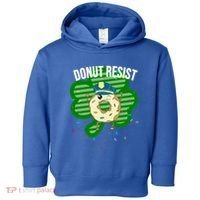 Donut Resist Funny Police Officer Irish St Patricks Day Meme Gift Toddler Hoodie thumb 0
