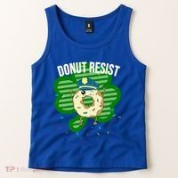 Donut Resist Funny Police Officer Irish St Patricks Day Meme Gift Tank Top thumb 2