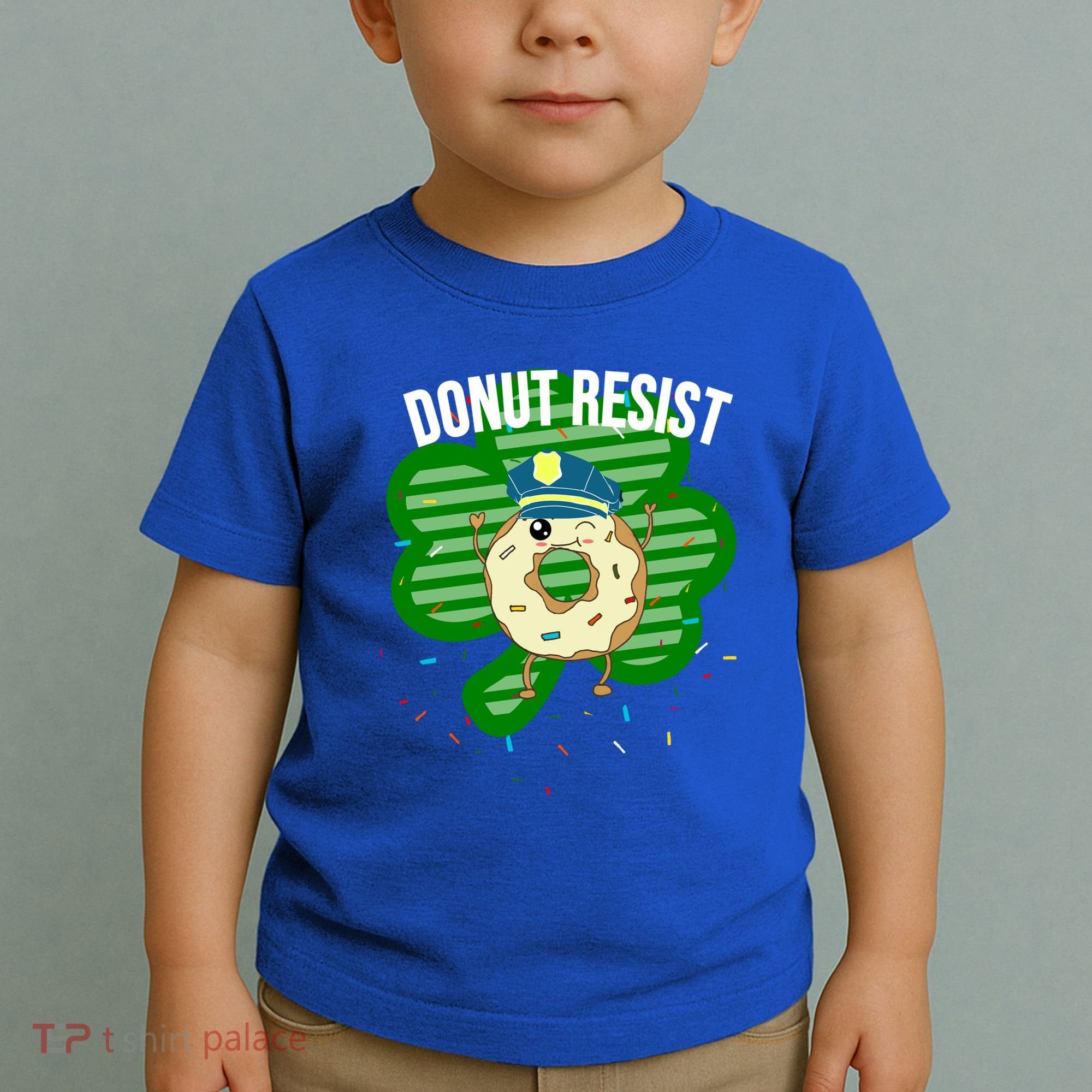 Donut Resist Funny Police Officer Irish St Patricks Day Meme Gift Toddler T-Shirt