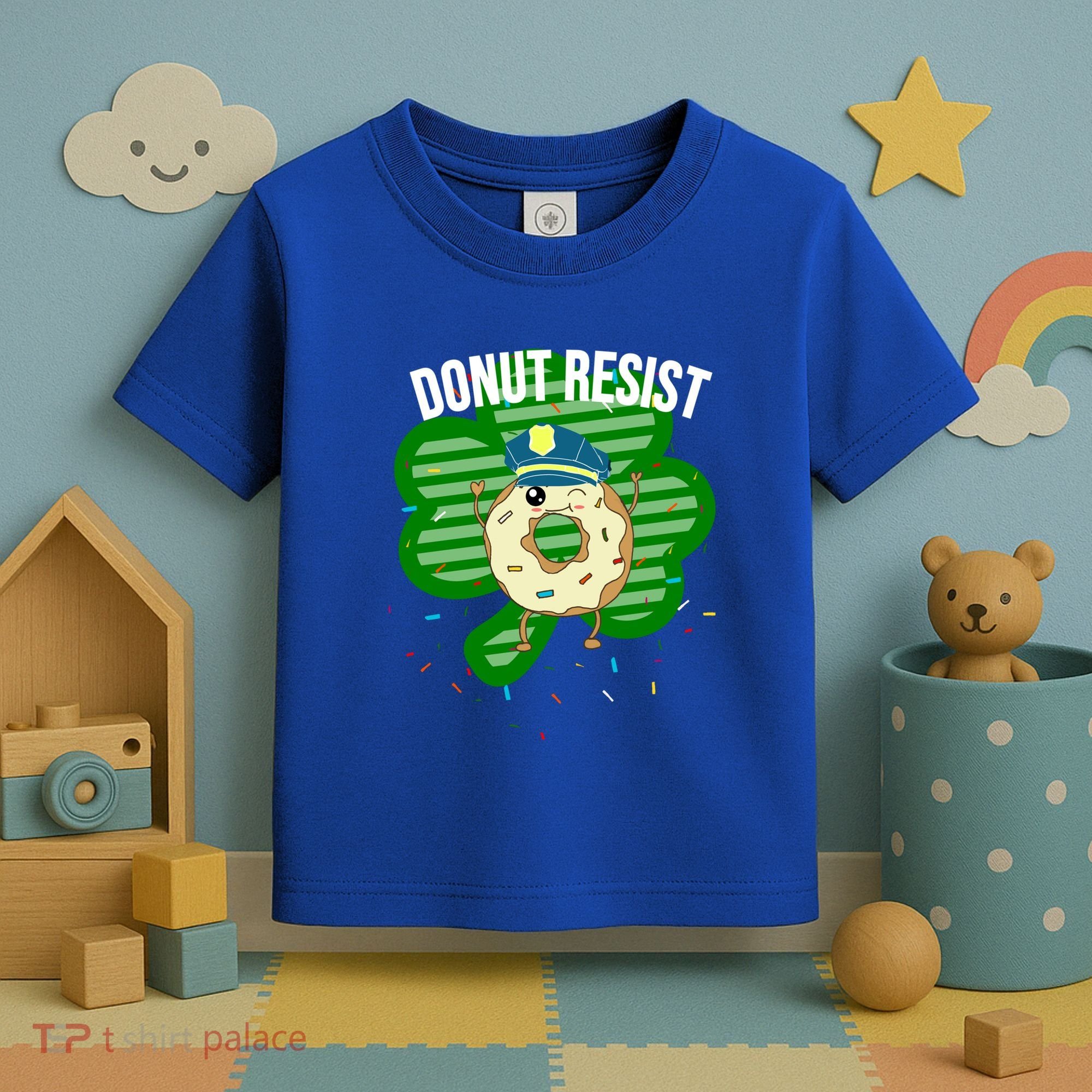 Donut Resist Funny Police Officer Irish St Patricks Day Meme Gift Toddler T-Shirt