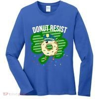 Donut Resist Funny Police Officer Irish St Patricks Day Meme Gift Women's Long Sleeve Shirt thumb 0