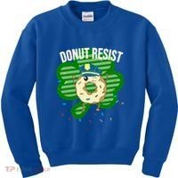 Donut Resist Funny Police Officer Irish St Patricks Day Meme Gift Kids Sweatshirt thumb 0