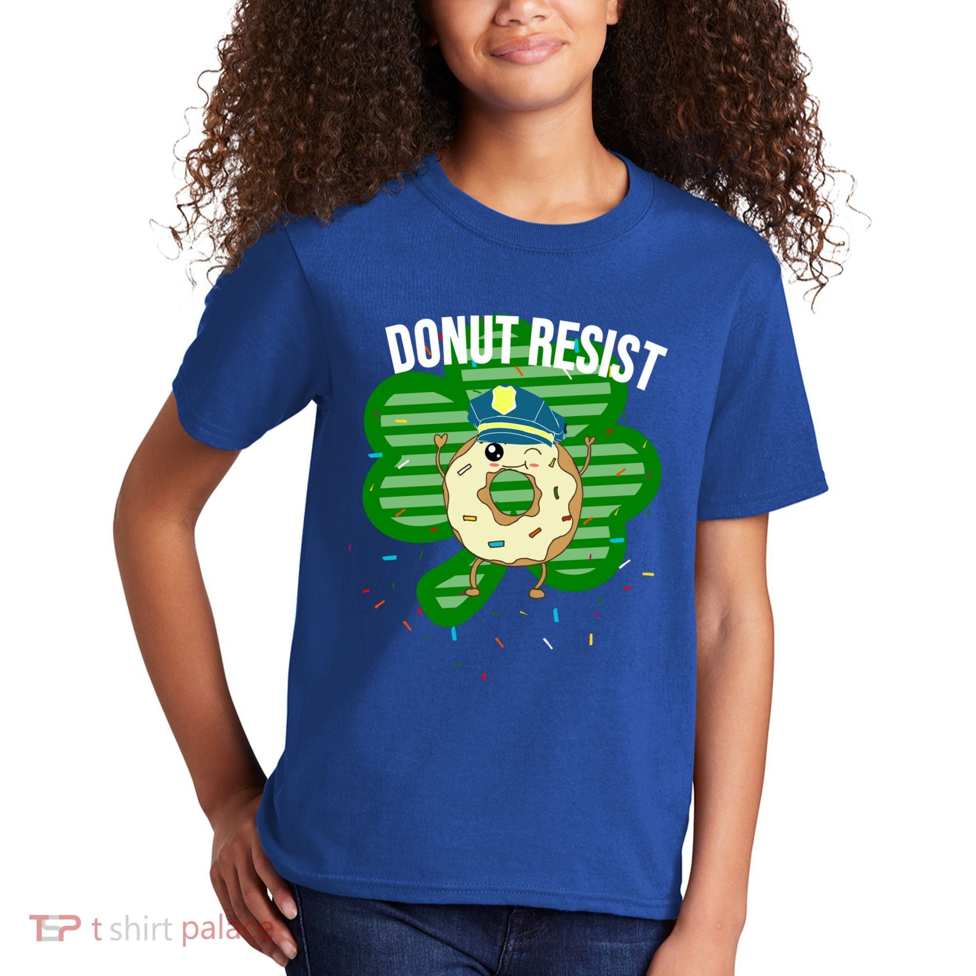 Donut Resist Funny Police Officer Irish St Patricks Day Meme Gift Kids T-Shirt