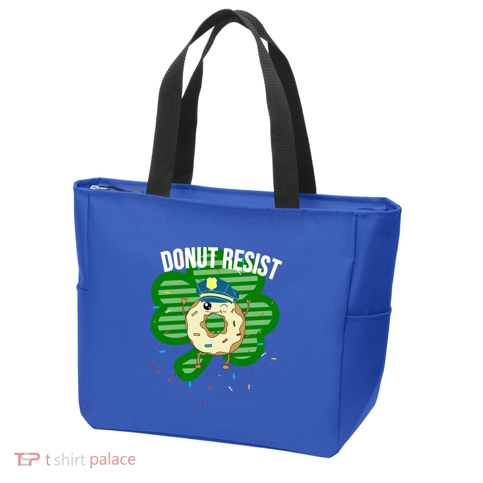 Donut Resist Funny Police Officer Irish St Patricks Day Meme Gift Tote Bag