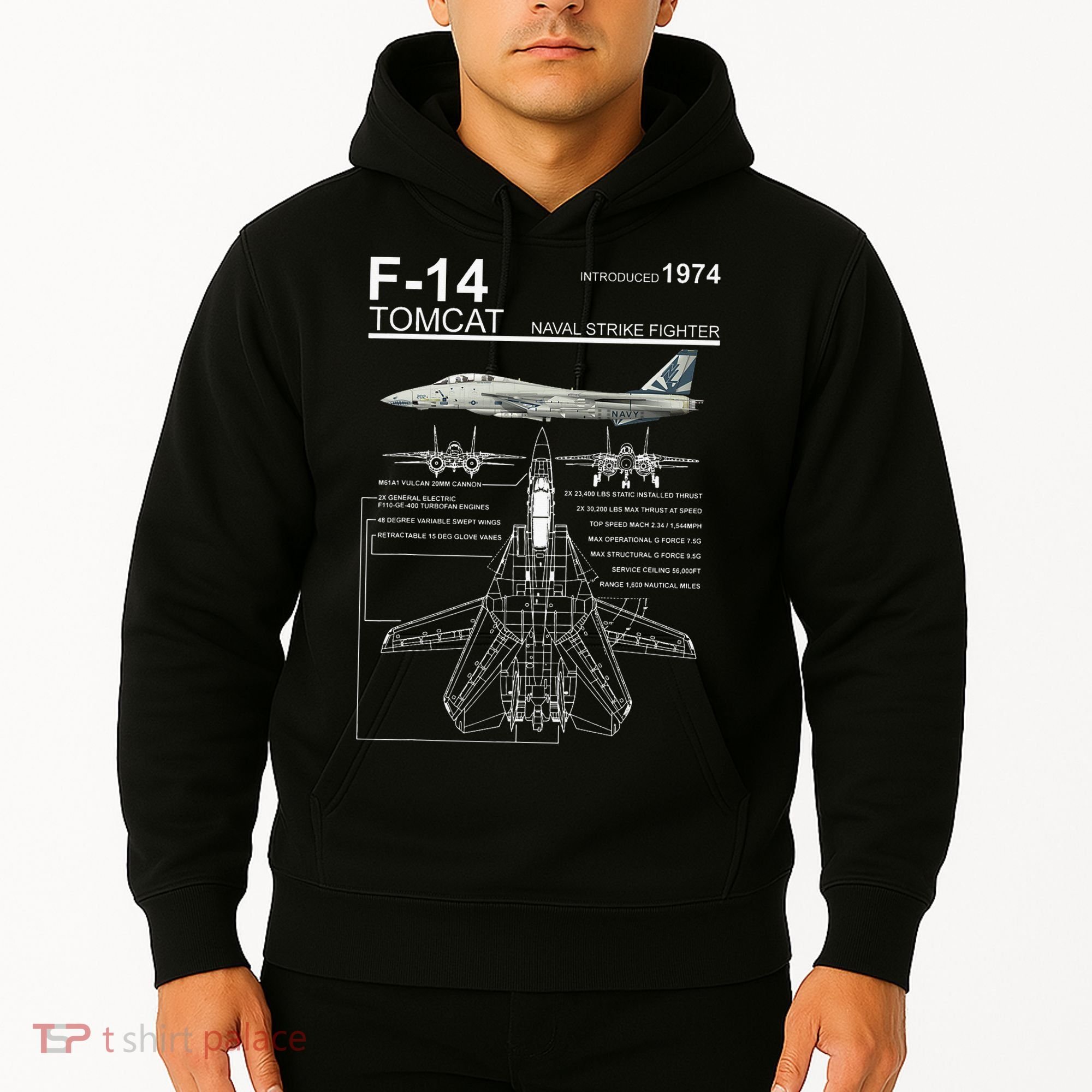 Dinosaurus Rekx F 14 Tomcat Fighter Jet Hoodie