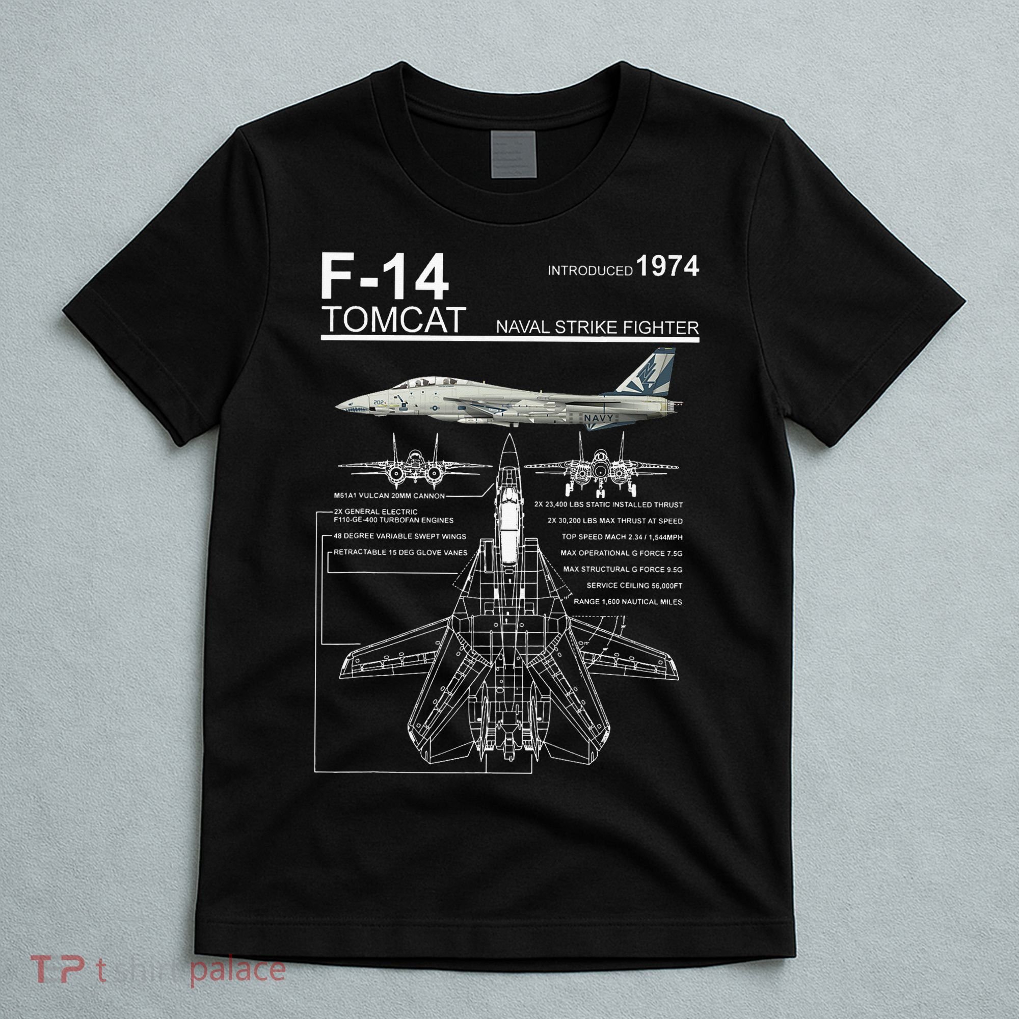 Dinosaurus Rekx F 14 Tomcat Fighter Jet T-Shirt
